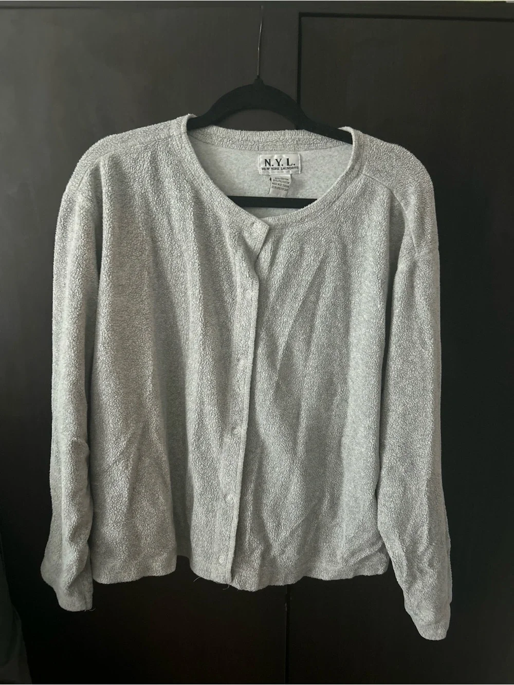 New York Laundry Light Gray s Button Cardigan